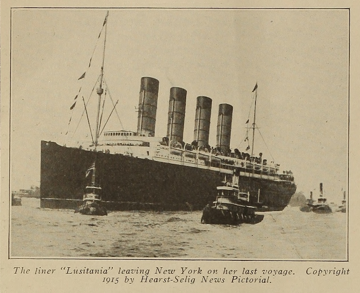 Lusitania leaving NY from Motography