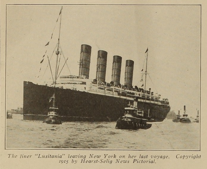 Lusitania leaving NY from Motography